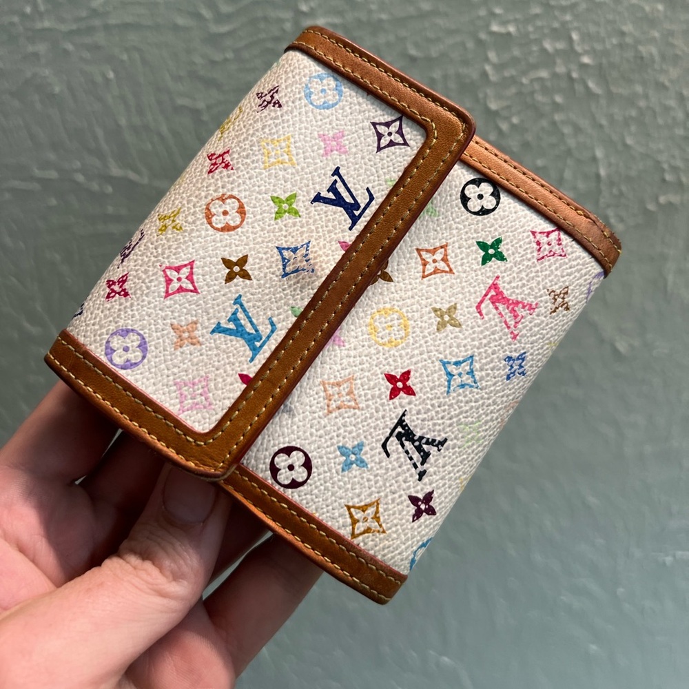 Louis Vuitton Elise Trifold Wallet - Monogram Multicolore White